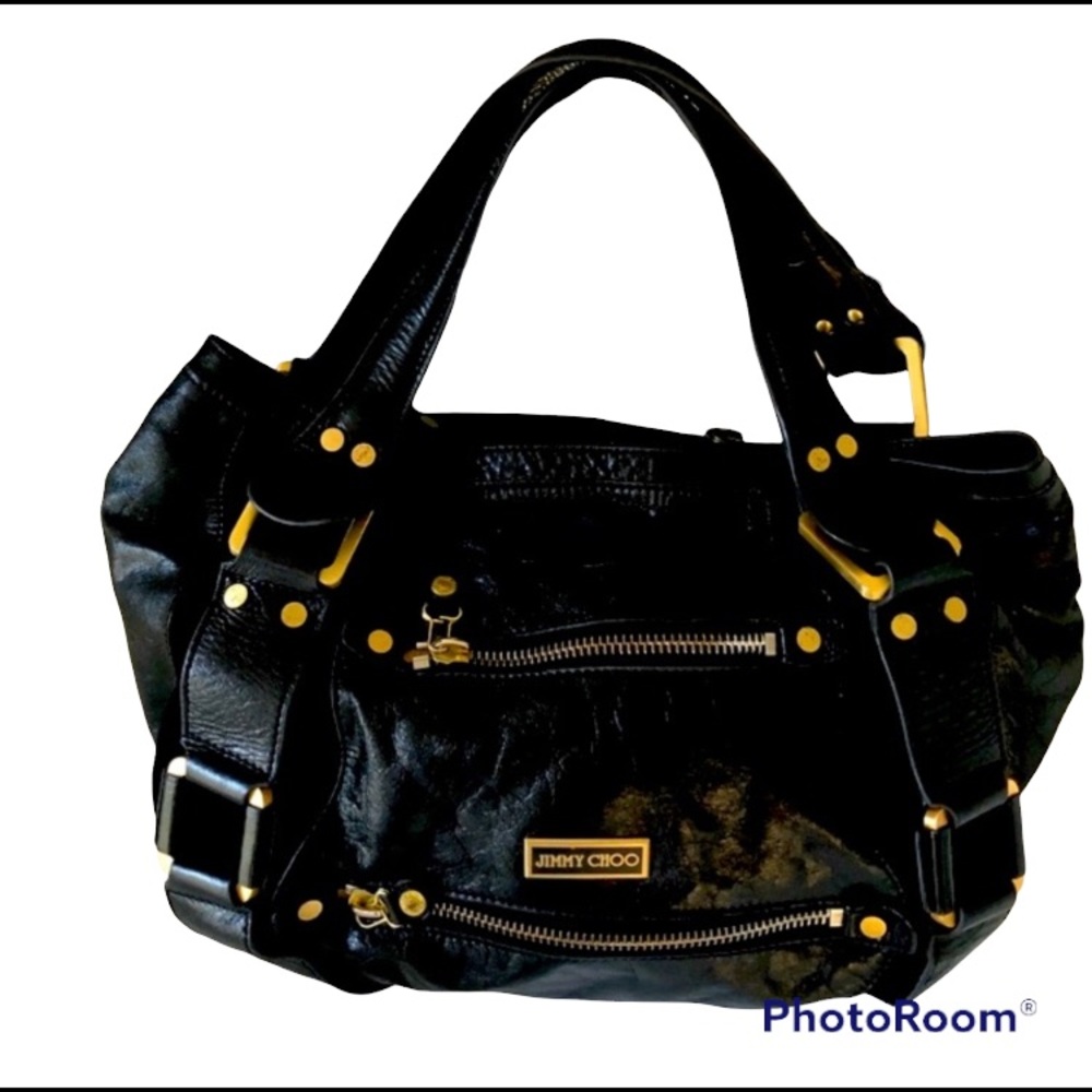 Authentic Jimmy Choo Mahala Black Calf Leather